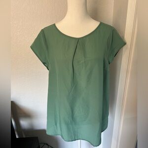 Modcloth Green Cap-Sleeve Blouse